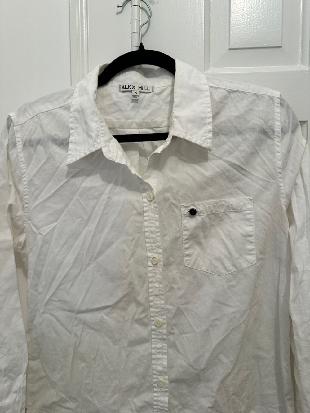 Alex Mill Jo Classic White Button-Up Shirt in Cotton Poplin - Picture 5 of 7